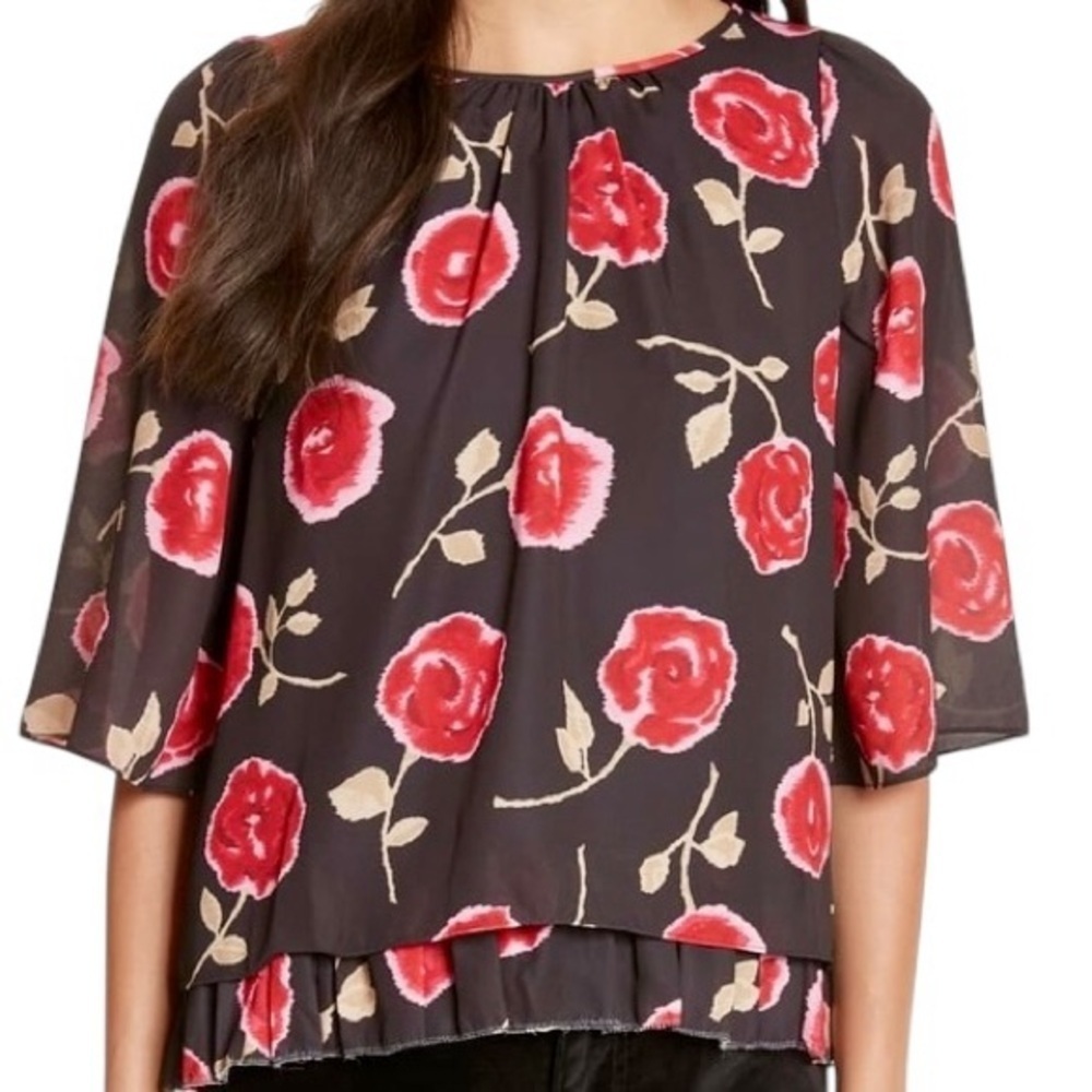 Kate Spade New York ‘Hazy Rose Double Layer Top’ Size XS